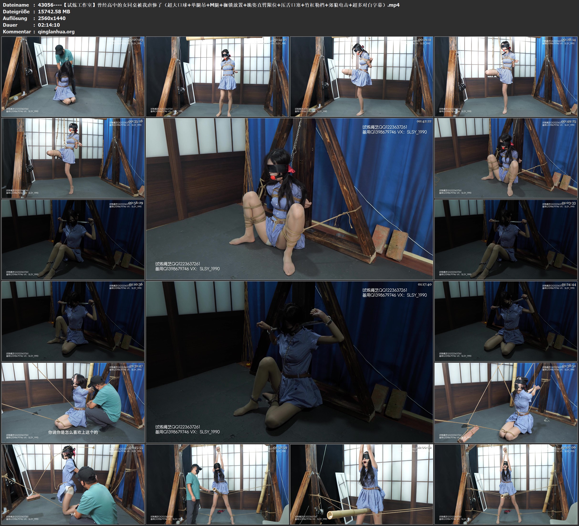 43056----【试炼工作室】曾经高中的女同桌被我虐惨了（超大口球 单腿吊 M腿 枷锁放置 .jpg