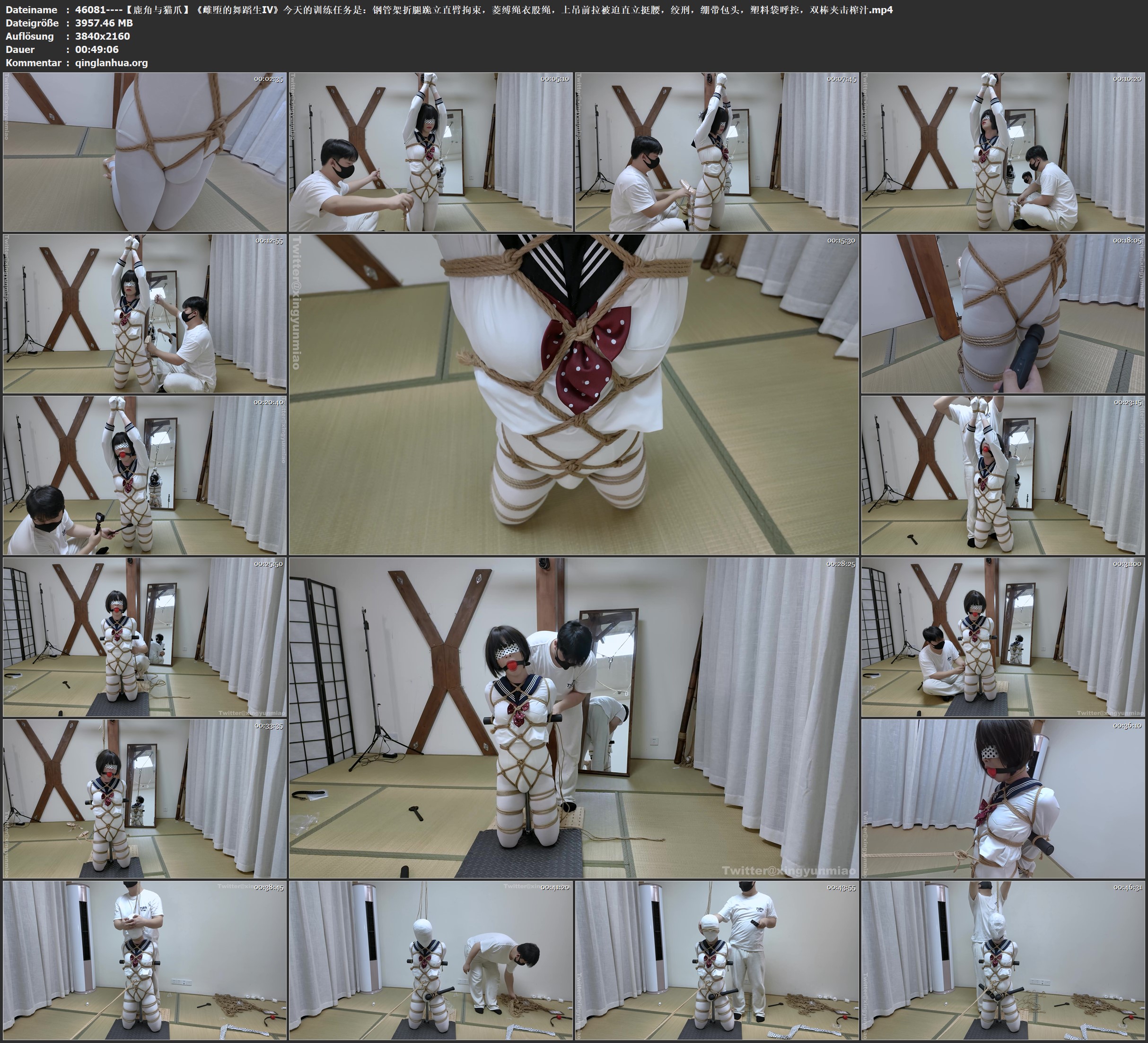 46081----【鹿角与猫爪】《雌堕的舞蹈生Ⅳ》今天的训练任务是：钢管架折腿跪立直臂拘.jpg