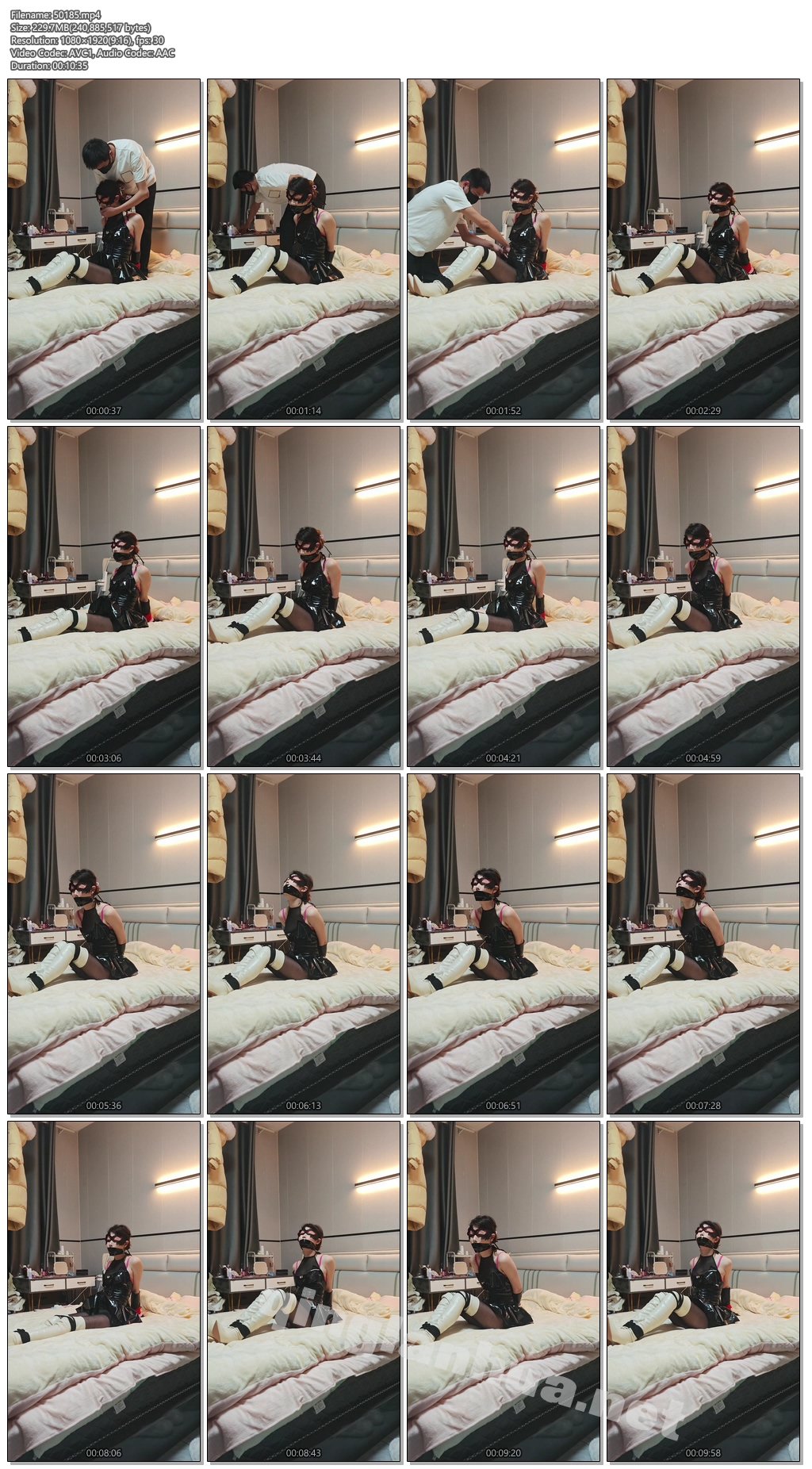 50185----【胶女原创】黑丝堵嘴胶带缠绕 魅魔黑丝白色过膝长靴 手铐 捆绑 强制gc挣扎.jpg