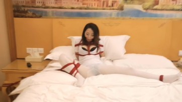 【随心原创】雅思白丝护士 极限桃缚