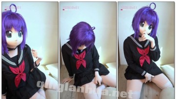 【zentai】紫色短髮學生妹kig性慾高漲≧ ﹏ ≦ /三月份着ぐるみ動画1/kigurumi video 1