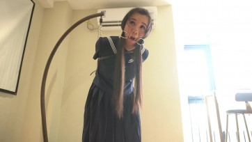 【夜未央工作室】私奴盈盈之从校服到婚纱 上集 JK学生装 单手套 枷锁 贞操带 K9 脚镣 绳艺 鼻环牵引 痛苦吊绑 项圈溜狗等等