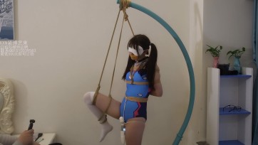 【XXN紧缚束艺】依依酱死库水片足缚震动调教