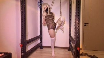 【凛凛蝶】《飞鸟马时胶衣转盘放置》-海砂— 飞鸟单脚吊 马具口球流血