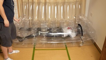 【夜之城工作室】人体家具：乳胶机器人负压瓶人体沙发