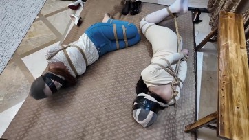 【枫叶工作室】女老板与女保镖下，布基胶带极致缠绕捆绑封头，诺澜制裁背后算计她的雨诺和南清