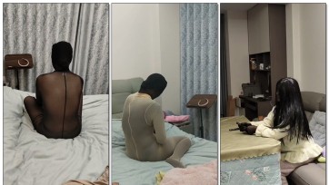 【何qingfeng】黑色透明全包紧身衣的夜晚