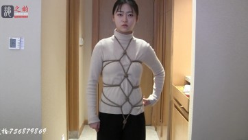 【绳之韵】带着贴身龟甲捆绑的绳奴（小鹿）穿行在奢华的酒店长廊，去喧闹的餐厅吃早点