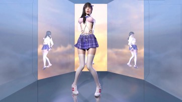 【3D动画】【模特的服装捆绑展示柜】云端的镜子房内，模特穿着不同服装以及更换不同姿势进行捆绑展示