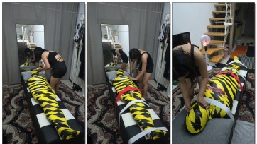 【妮佳小妈】全包木乃伊窒息调教小奴，最后狠狠榨干