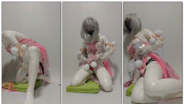 【哈曼哈w】永劫无间小舞/白色胶衣/导管平板贞操锁/超长45厘米gang sai