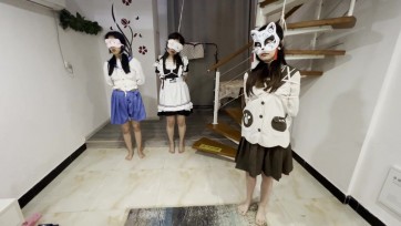 【杰仔】三个女生的行刑处决定拍 强g+双棒