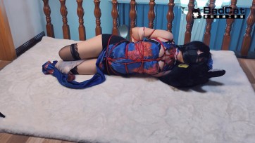 【BadCat】【碧蓝航线 建武旗袍cos】日式龟甲+五花大绑 捆绑挣扎 刺激 耳光 SP 多次揉熊 娇喘 强高 踩脸踩熊