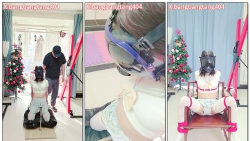 【糖糖工作室】半露出+跪式驷马拘束架强高+呼吸控制+短暂晕厥+失禁