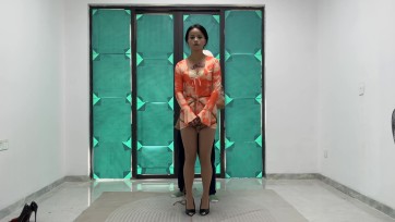 【冰悦原创】性感裙子精彩欧式超紧直臂全身紧缚带金属双口环强制流口水