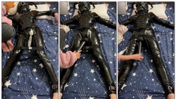 【YECAI】除夕床上大字捆绑束缚调教，全包头套10cm YJ口塞说不出话，zhi xi感，强高