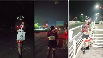 【一颗露露子】户外捆绑篇12预告 双马尾高跟吊带袜后手观音当众露出，郊狼电击行走团缚捆绑，公园健身器材驷马放置 全裸只穿丝袜日式捆绑过马路【预告】