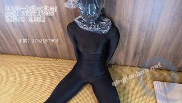 【贝贝熊原创】全包黑zentai塑料袋呼控挑战