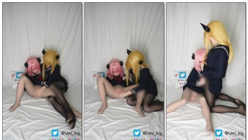 【zentai】两小只魅魔XXOO，肉丝魅魔被黑丝魅魔一番挑逗后，直接按住爆焯