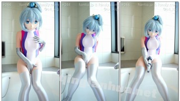 【zentai】着ぐるみkigurumiの競泳LEOHEX電マオナニー