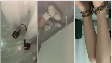 【布莱恩】女大学生绳子捆脚-铁链锁脚-脚镣
