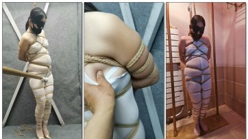 【HD飞天原创】颖颖减肥计划，一忽悠马上上勾，对她说紧密捆绑，用AV棒对全身按摩，高吊起来脚尖踮地用凉水猛冲20分钟、减肥效果绝对好，一冲凉水，她说大姨马来啦，晚了，只能玩到底了