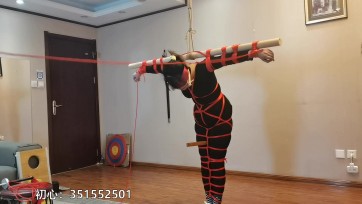 【一绳所爱】佩琪直臂全身紧缚木棍捆绑玩木偶